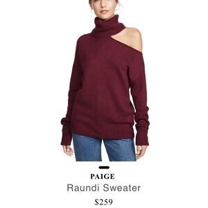 PAIGE Women's Deep Burgundy Raundi Turtleneck Sweater 70% wool
